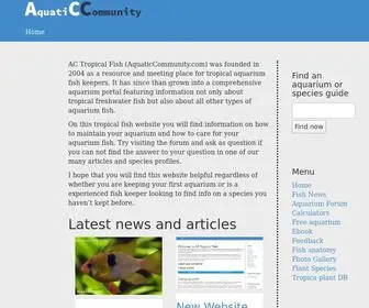 Aquaticcommunity.com(Tropical fish) Screenshot