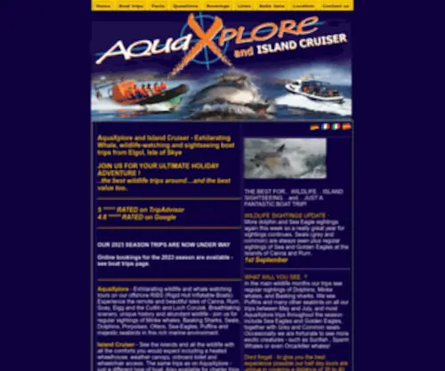 Aquaxplore.co.uk(Whale and Wildlife watching tours on the Isle of Skye with Aquaxplore) Screenshot