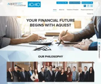 Aquestwealth.com(Your Financial Future Begins with AQuest) Screenshot