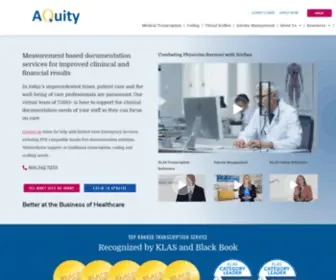 Aquitysolutions.com(Together, We Improve the Overall Quality of Care) Screenshot