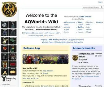 Aqworldswiki.com(AQWorlds Wiki) Screenshot
