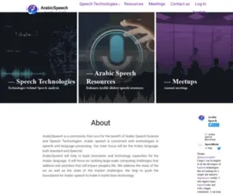 Arabicspeech.org(A community for all arabic speakers to enhance arabic speech research) Screenshot