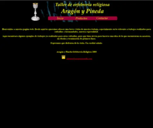 Aragonypineda.com(ARAGON Y PINEDA ORFEBRERIA RELIGIOSA) Screenshot