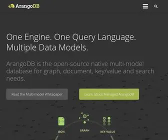 Arangodb.com(ArangoDB, the multi-model database for graph and beyond) Screenshot
