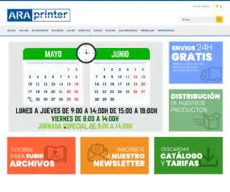 Araprinter.com(Araprinter, sellos de caucho y regalos personalizados para eventos en Zaragoza) Screenshot