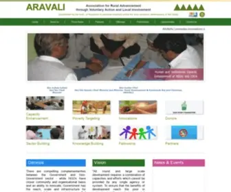 Aravali.org.in(Associaton for Rural Advancement through Voluntary Action & Local Involvement) Screenshot