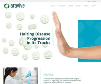 Aravive.com(Aravive, Inc) Screenshot