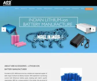 Arbaccessories.in(Lithium Ion Battery Manufacturers and Suppliers) Screenshot