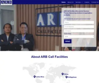 Arbcalls.com(ARB Call Facilities offers premier Business Process Outsourcing Solutions to organizations worldwide) Screenshot