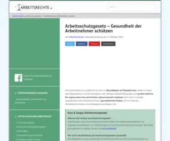 Arbeitsschutzgesetz.org(Alles zum Thema "Arbeitsschutzgesetz & Gefährdungsbeurteilung") Screenshot