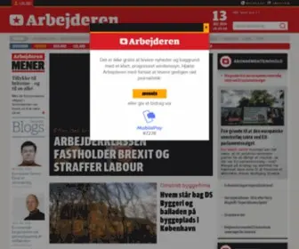 ArbejDeren.dk(Det kæmpende Danmarks digitale dagblad) Screenshot
