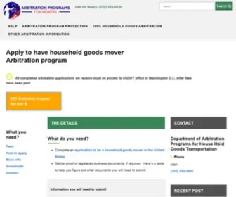 Arbitrationprogramsformovers.com(The option of an arbitration program) Screenshot