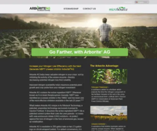 Arboriteag.com(Nitrogen Stabilizer for Crop Fertilizer) Screenshot