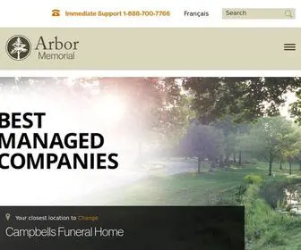 Arbormemorial.ca(Arbor Memorial Inc) Screenshot
