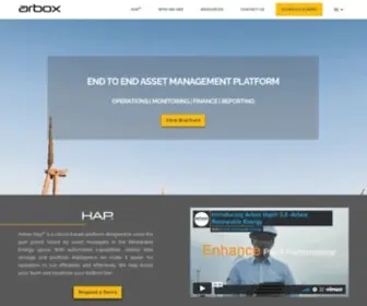 Arbox.com(Manage your solar and wind assets with Arbox's asset management software. Arbox Hap) Screenshot