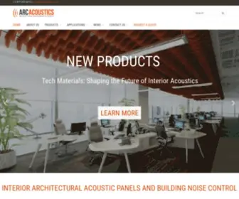 Arcacoustics.com(Interior Acoustic Panels and Building Noise Control) Screenshot