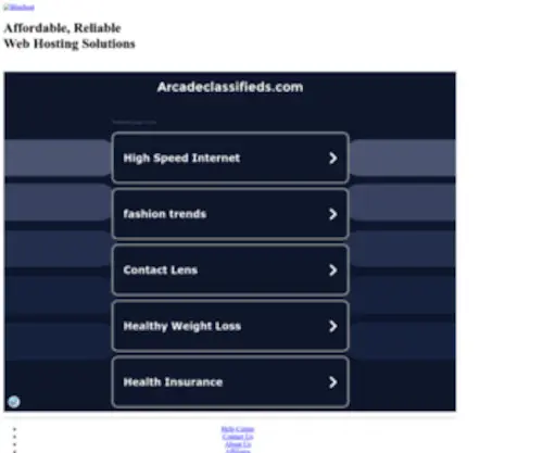 Arcadeclassifieds.com(Bluehost) Screenshot