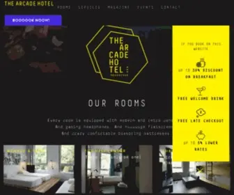 Arcadehotel.nl(The official website of the world's first Video Game hotel) Screenshot