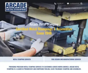 Arcademetalstamping.com(Custom Manufacturer of Metal Stampings & Assemblies) Screenshot