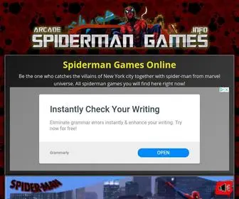 Arcadespidermangames.info(Spiderman Games Online) Screenshot