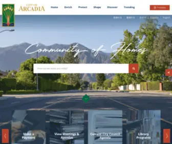 Arcadiaca.gov(City of Arcadia) Screenshot