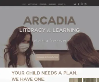 Arcadialiteracy.com(Learning Center) Screenshot