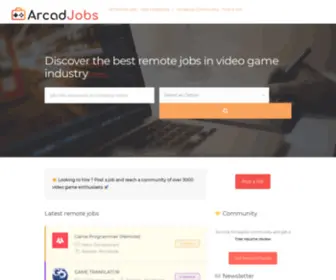 Arcadjobs.com(Remote Jobs in Video Game industry) Screenshot