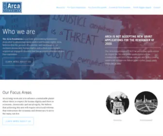 Arcafoundation.org(The Arca Foundation) Screenshot