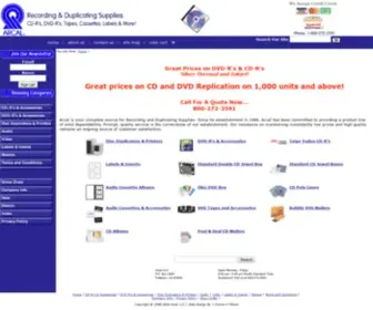 Arcal.com(CD-R's, DVD-R's, Duplicators, Cassettes, and Recording Supplies) Screenshot