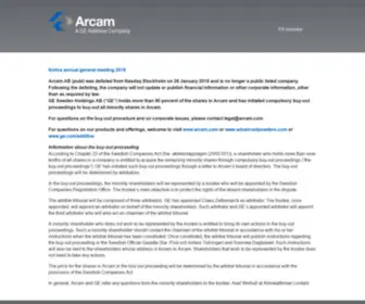 Arcam.se(Arcam EBM) Screenshot