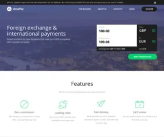 Arcapay.com(FX & international payments) Screenshot
