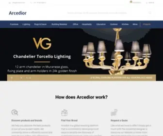 Arcedior.com(Global Sourcing Platform for Interior Designers & Architects) Screenshot