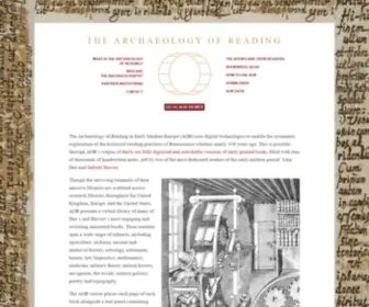 Archaeologyofreading.org(Archaeology of Reading) Screenshot