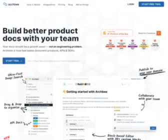Archbee.com(Build better product documentation) Screenshot