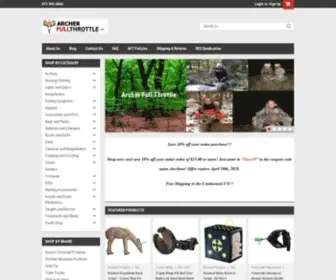 Archerfullthrottle.com(Archery and Hunting Equipment plus Black Powder Gear) Screenshot