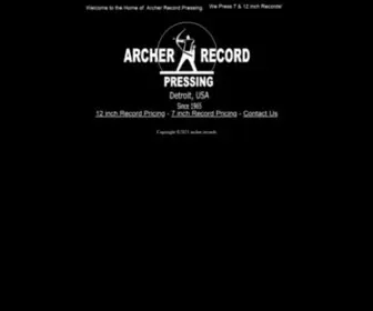 Archerrecordpressing.com(The home of Archer Record Pressing specializing in Record Pressing) Screenshot