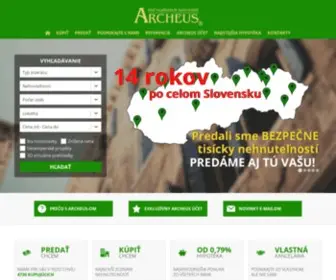 Archeus.sk(Za 13 rokov sme predali tisíce nehnuteľností po celom Slovensku) Screenshot