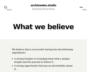 Archimedes.studio(We believe that a successful startup has the following ingredients) Screenshot