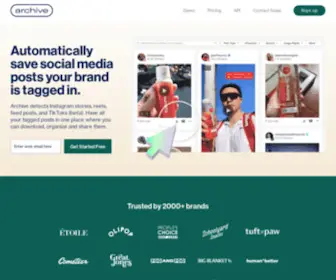 Archive.com(Story, Post, TikTok Downloads for Influencer Marketing Campaigns) Screenshot