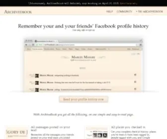 Archivedbook.com(Find your old Facebook status updates) Screenshot