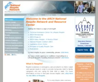 Archrespite.org(The mission of the ARCH National Respite Network and Resource Center) Screenshot