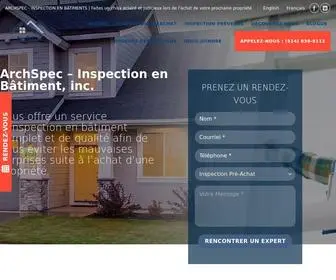 Archspec.ca(Inspection en Bâtiments Montréal) Screenshot