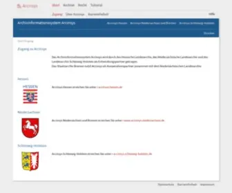 Arcinsys.de(Arcinsys Archivinformationssystem Arcinsys) Screenshot