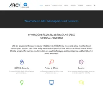 Arcmanagedprint.co.uk(COLOUR COPIERS KENT KONICA PRINT COPY SCAN LEASING) Screenshot