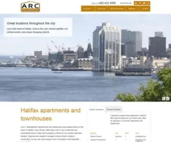 Arcmanagement.ca(Downtown Halifax rental apartments and townhouses) Screenshot