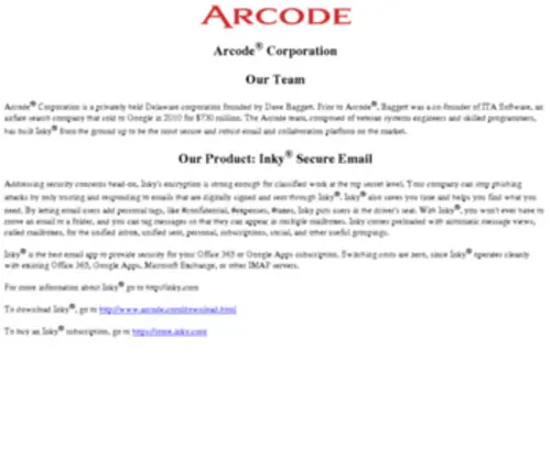 Arcode.com(Inky) Screenshot