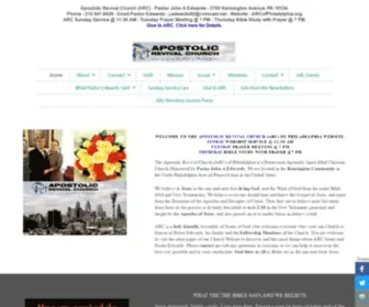 Arcofphiladelphia.org(The Apostolic Revival Church (ARC) of Philadelphia Website) Screenshot