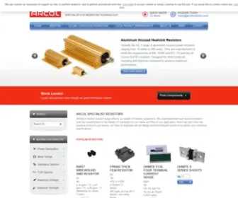 Arcolresistors.com(Power Resistors) Screenshot