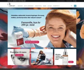 Arcon-Norway.no(Arcon Norway er en viktig leverandør til helsekostforretninger i hele Norge) Screenshot