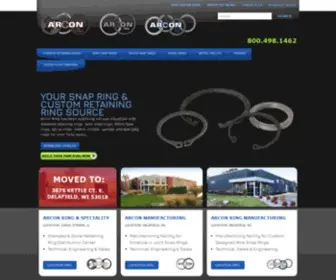 Arconring.com(Industrial Retaining Ring & Snap Ring Manufacturer) Screenshot